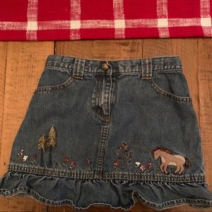 Gymboree Girls Jean Skirt 🐎🌲🌸